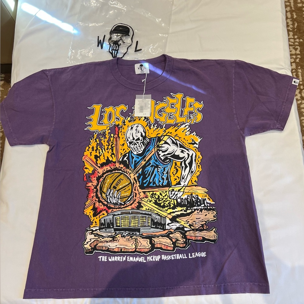 Warren Lotas Pick Up Basketball LA Graphic Print T-Shirt- XXL